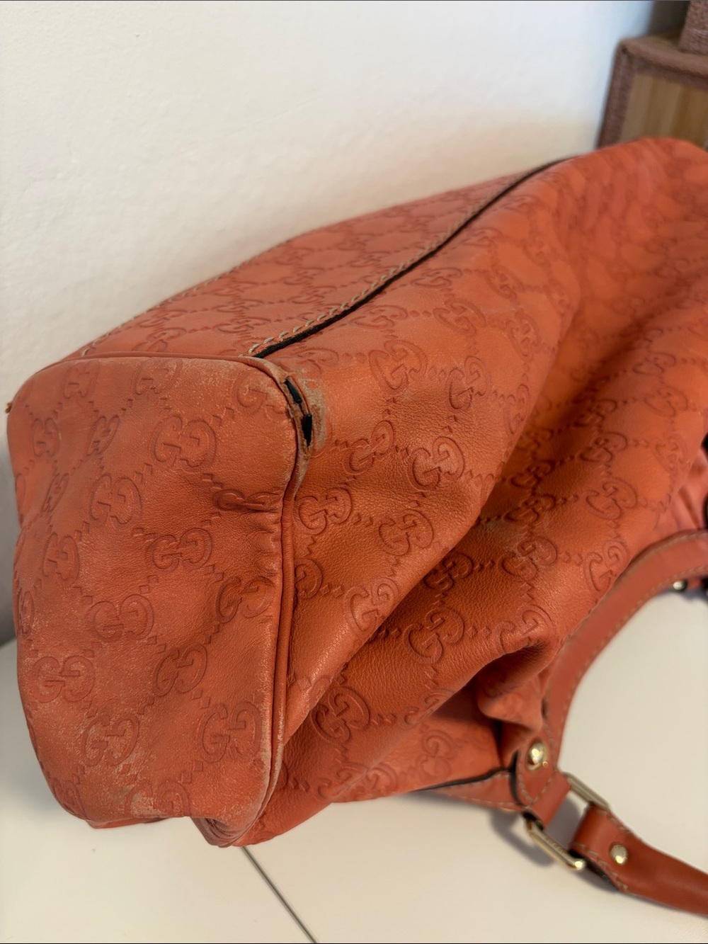 Gucci Medium Sukey Tote Pink Coral Guccissima Leather GG Bag - Picture 14 of 16